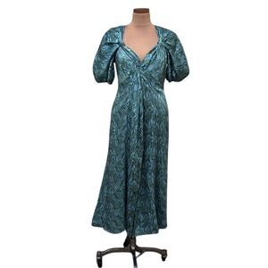 NWT Cinq A Sept Marice Midi Dress Size 10 Blue Celeste Multi